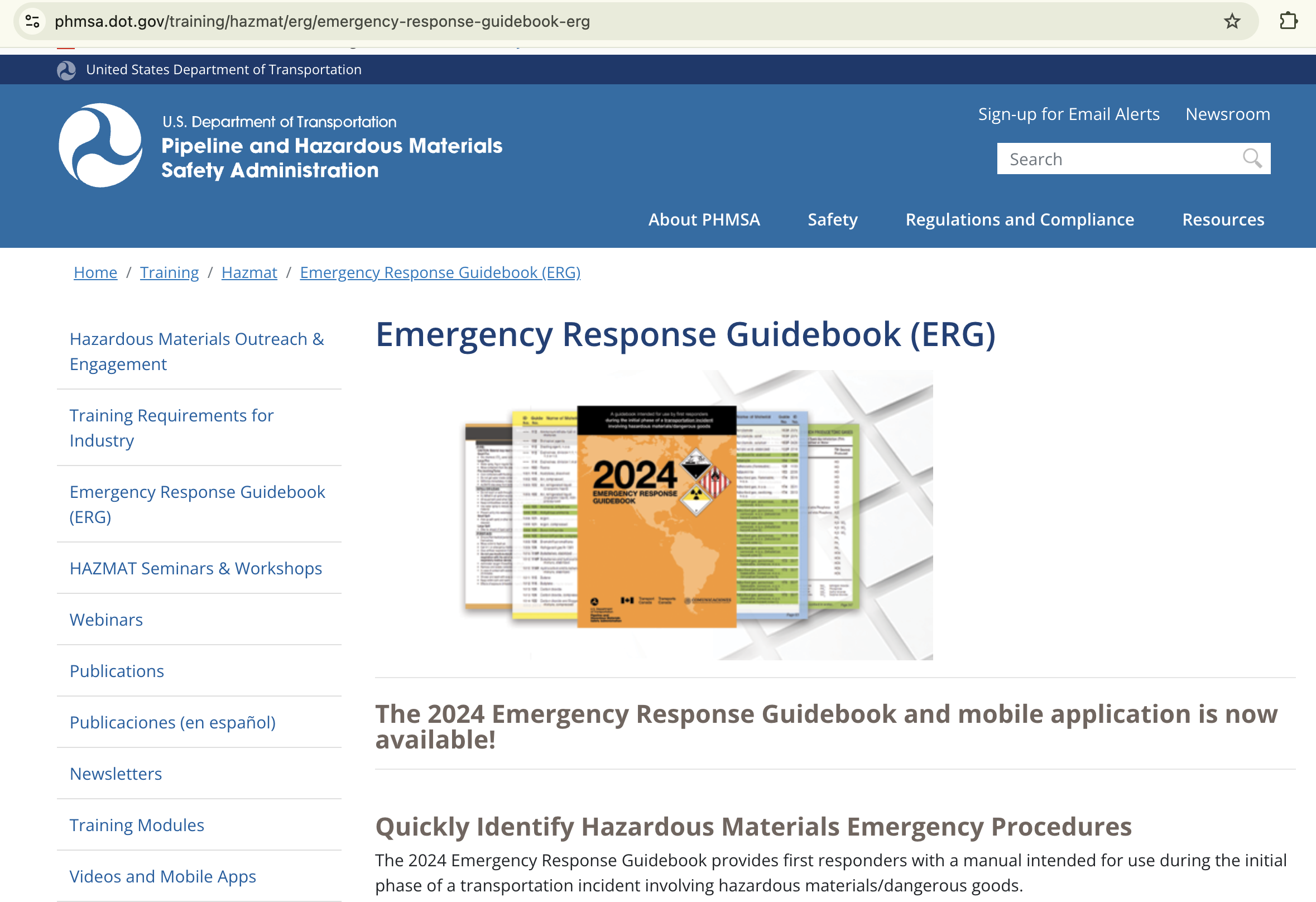 emergency response guidebook
